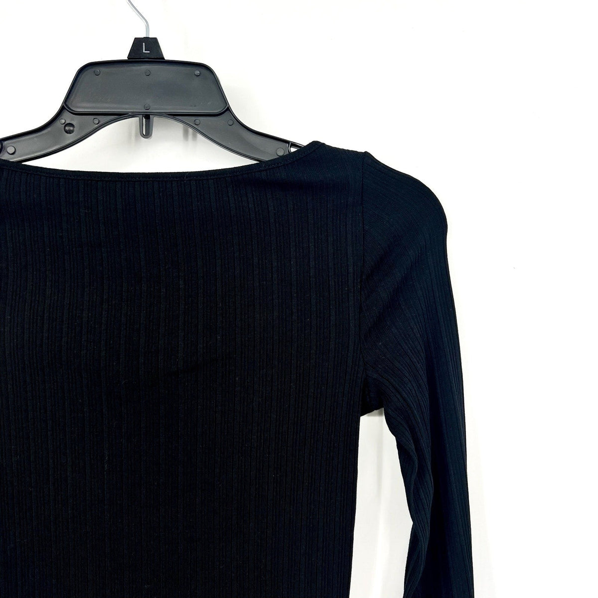 MADEWELL Women's Boat Neck Rib Top XS Jet BlackLong Sleeve NS805 NWT