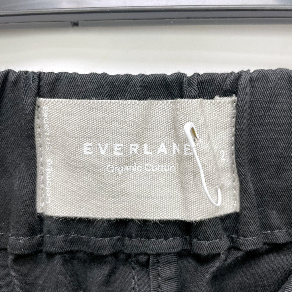 Everlane Womens The Easy Pant Size 2 Elastic Waist Straight Leg Chino Black NWT