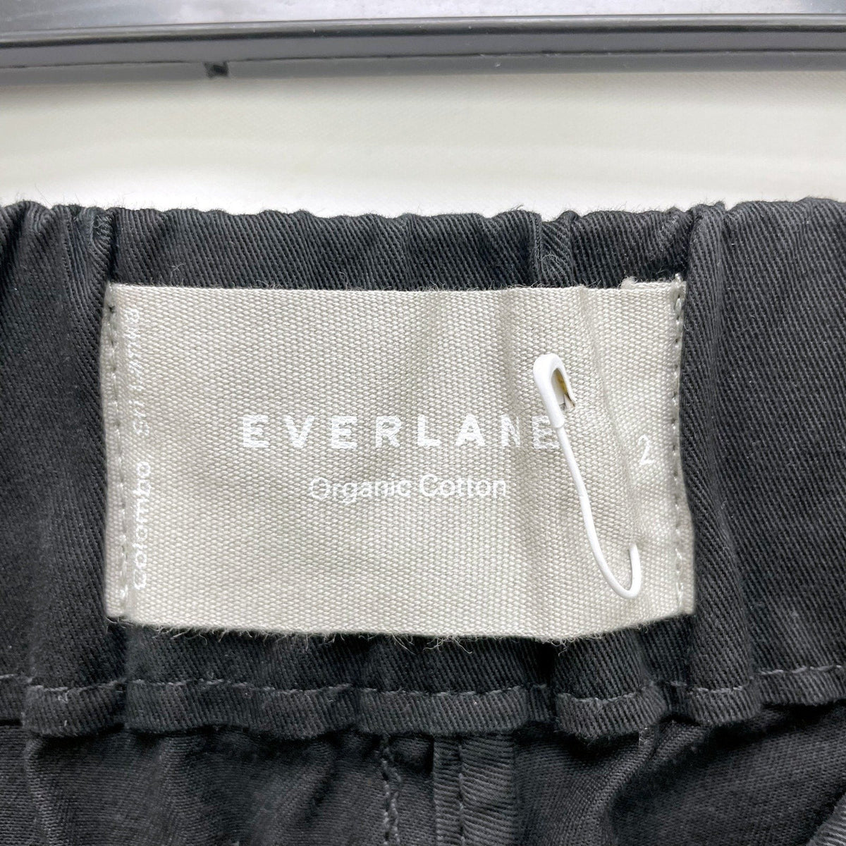 Everlane Womens The Easy Pant Size 2 Elastic Waist Straight Leg Chino Black NWT