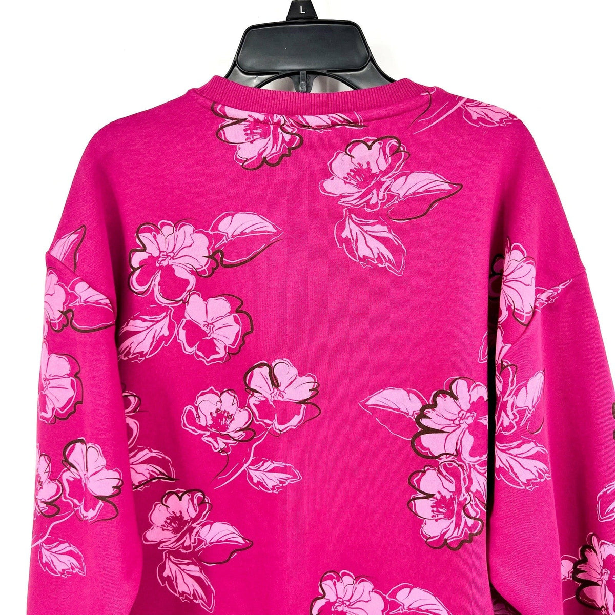 PUMA Women's Essentials Floral Vibes Sweatshirt Small Pink Magenta Crewneck NWT