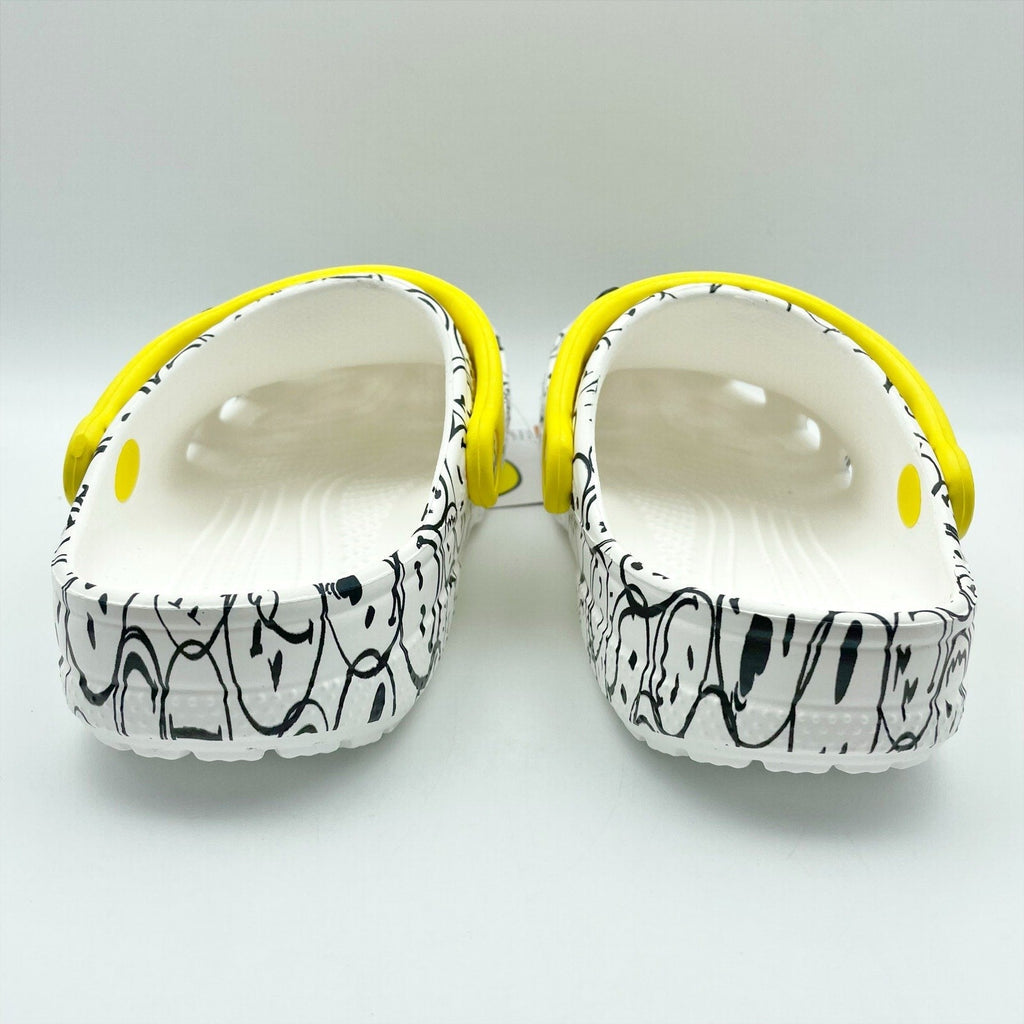 Crocs Smiley World Clogs Kids 4 Youth WOMENS 6 White Yellow NWT