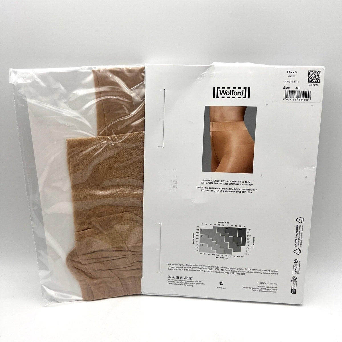 WOLFORD Women's Satin Touch 20 Tights XS Cosmetic Shimmering NWT