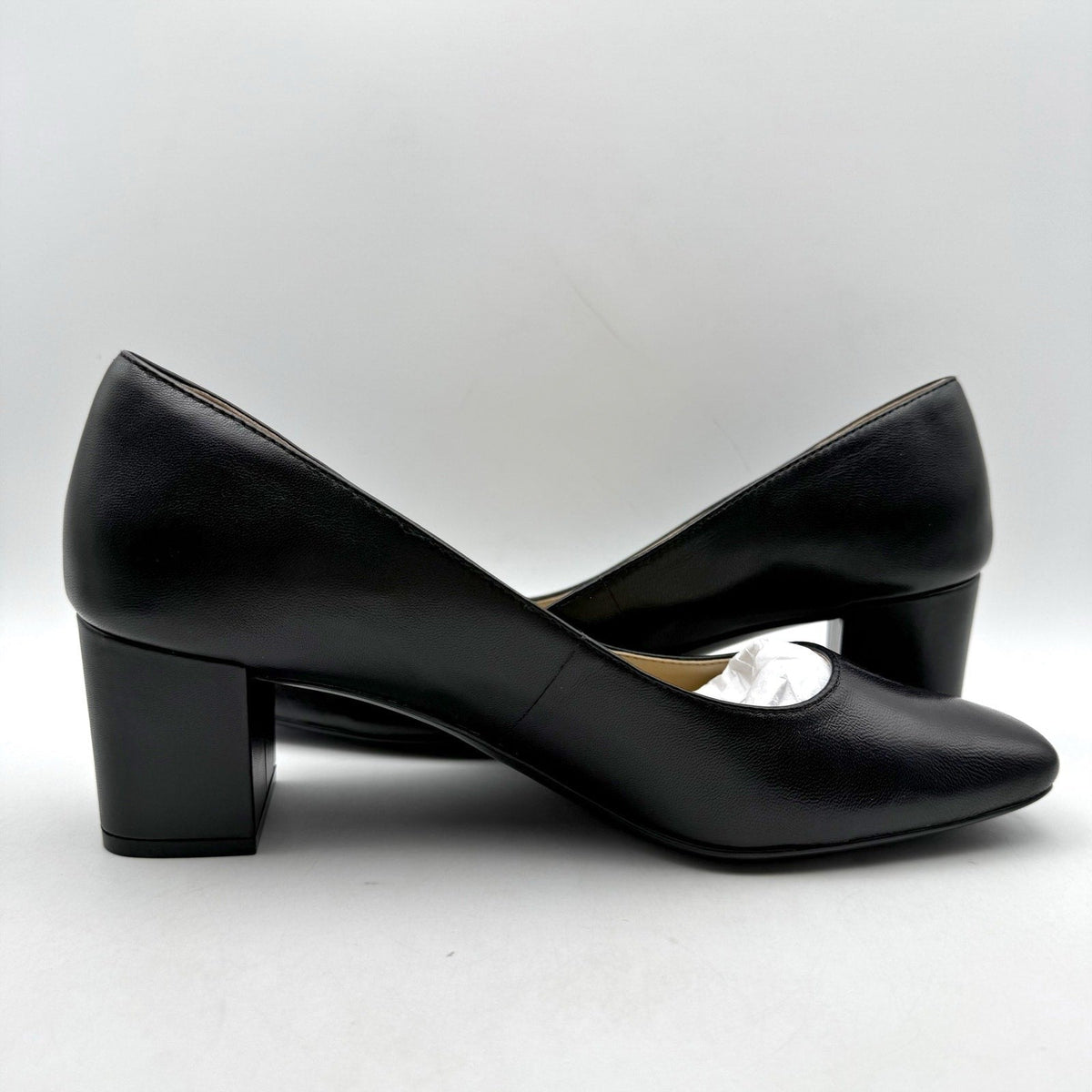 Naturalizer Womens Karina Pumps Size 7.5 Wide EU 38 Black Leather Heels NIB