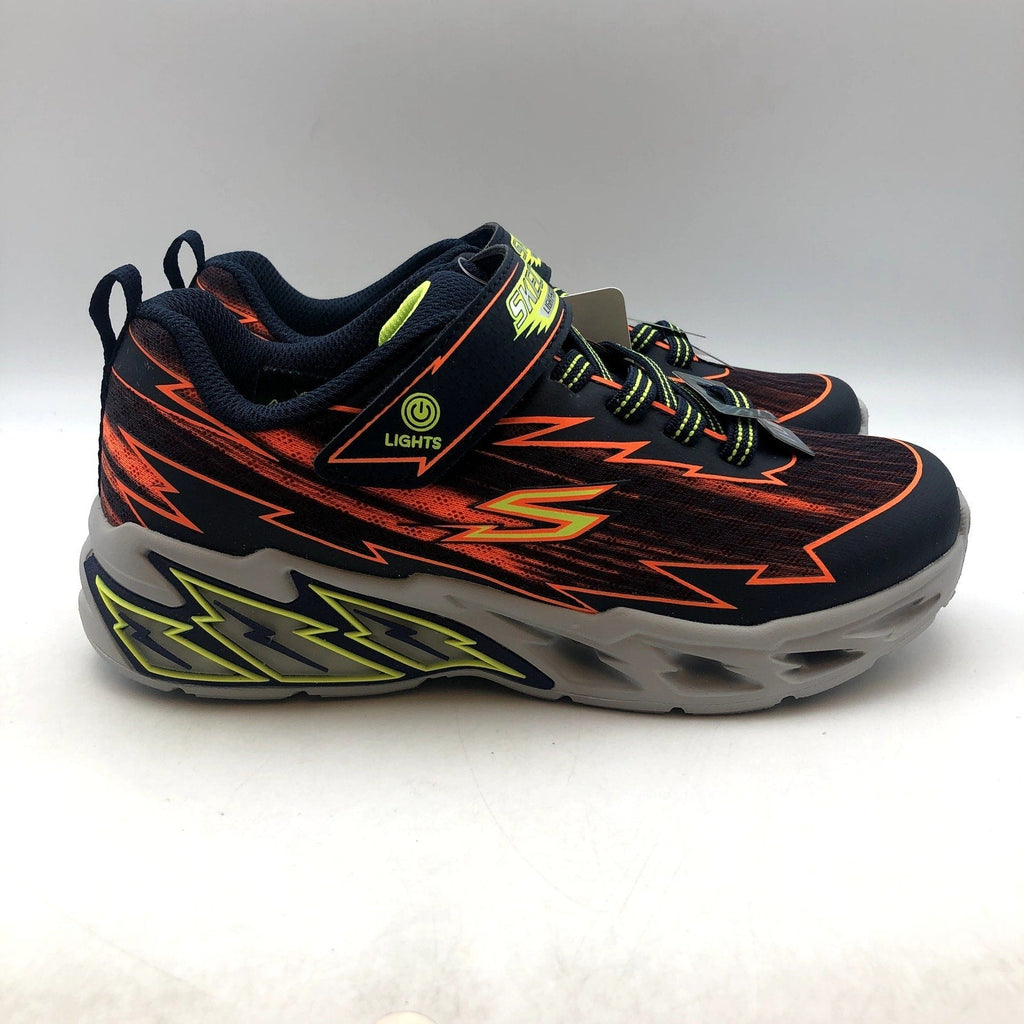 SKECHERS Boys Light Storm 2.0 Sneakers Bolt Brights Size 11 Orange Green NIB