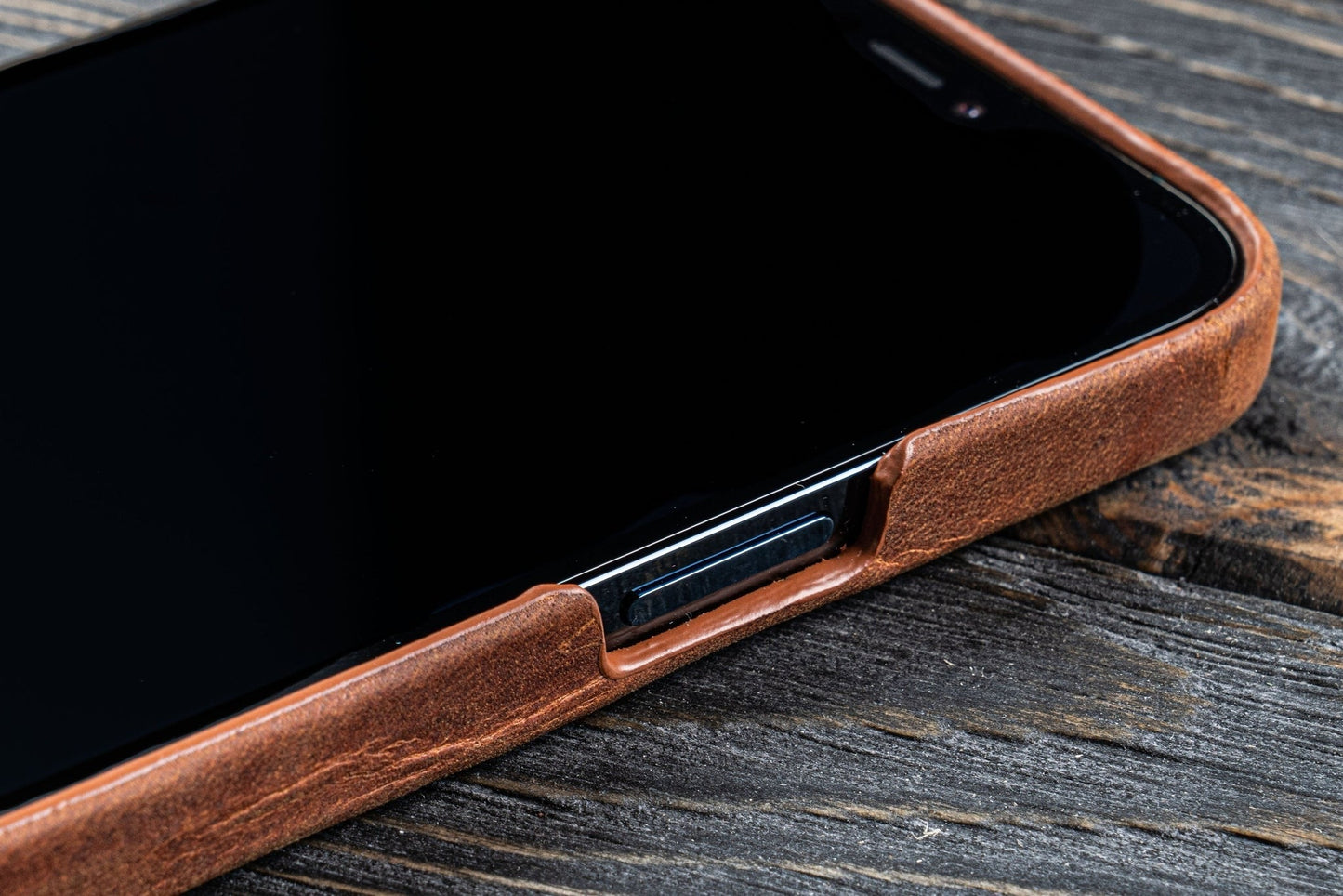 Leather iPhone 12 Pro Max (6.7") Hard Back Cover - Compatible with MagSafe