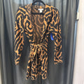 H by Halston Hooded Animal Print w/Belt SWEATERS Medium