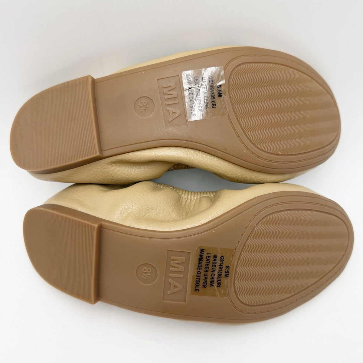 MIA Womens URI Ballet Flats Size 8.5 M Tan Beige Leather NWOB