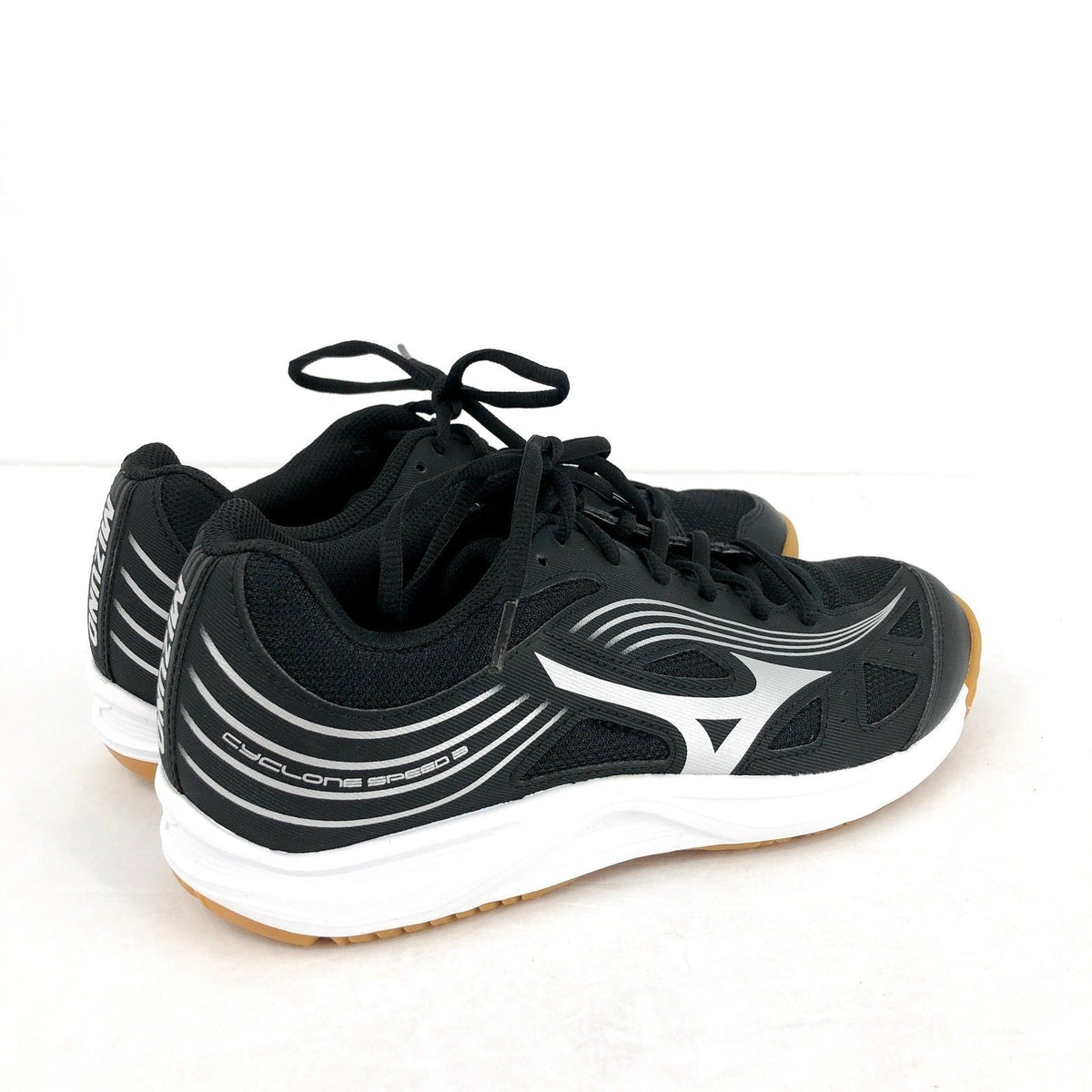 MIZUNO Womens Cyclone Speed 3 Volleyball Shoe Size 8.5 Black Silver Lace Up NWOB