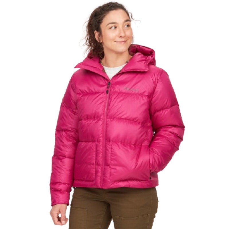 MARMOT Women's Guides Down Hoody Coat XS Pink Bright Fuchsia Puffer NWT