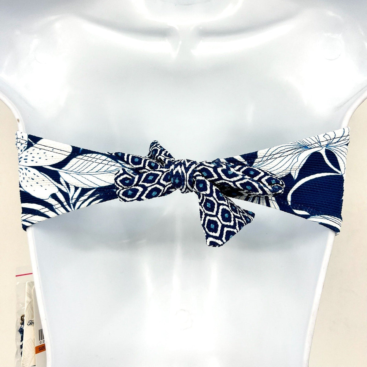 TOMMY BAHAMA Island Cays Blooms Bandeau Bikini Top Small Indigo Tide NWT