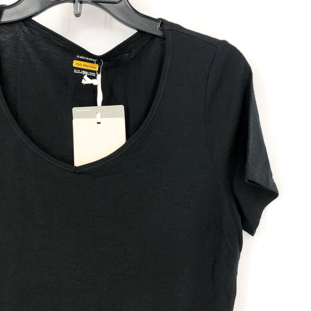 SMARTWOOL Women's Merino 150 Siren Tee XL Black Short Sleeve Sweetheart NWT