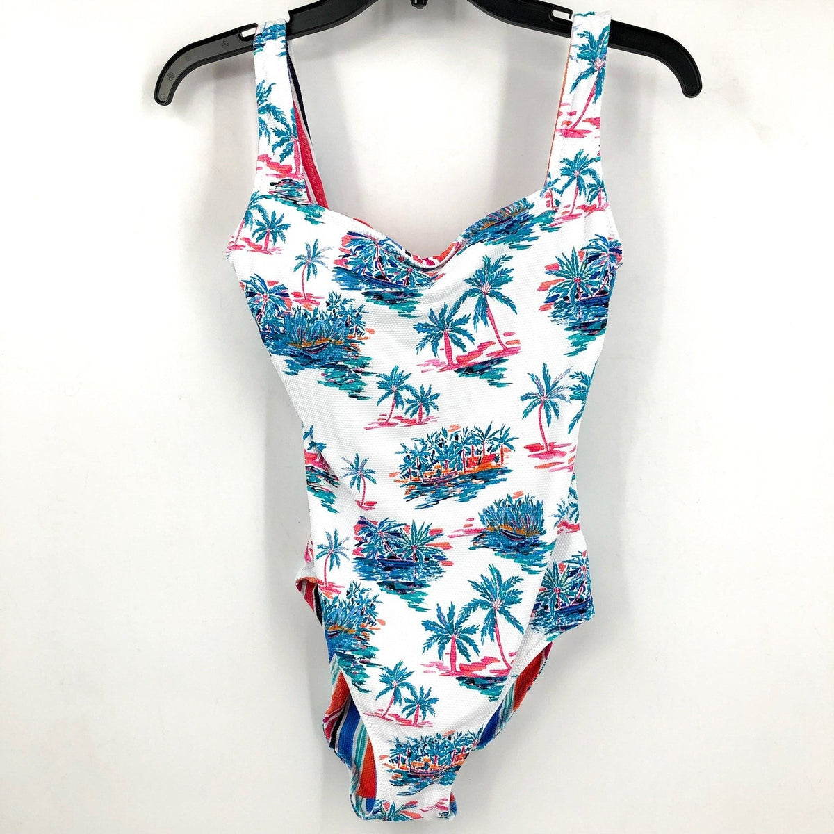 TOMMY BAHAMA Island Cays Oasis One-Piece Swimsuit Size 14 Pink Reversible NWT