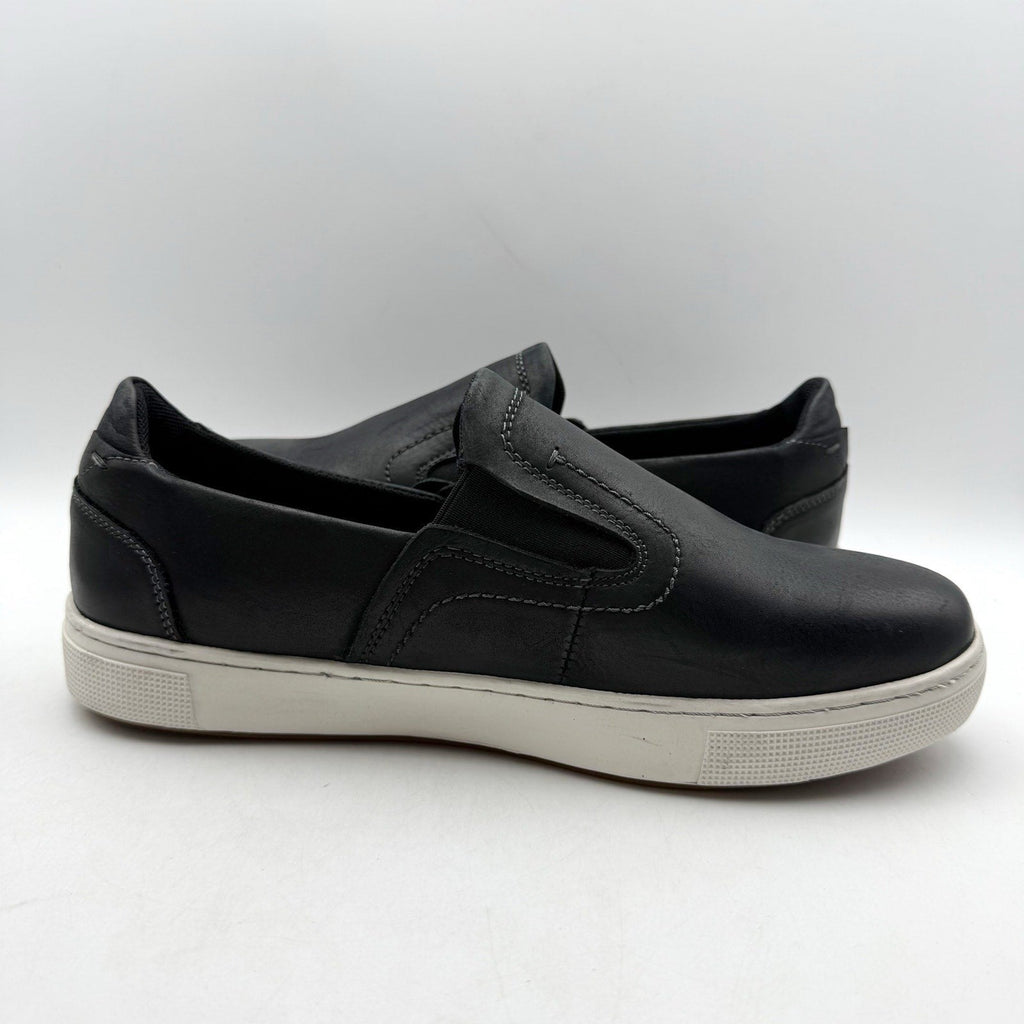 Propet Mens Kedrick Sneakers US 9.5 EEE Black White Leather Slip On NWOB