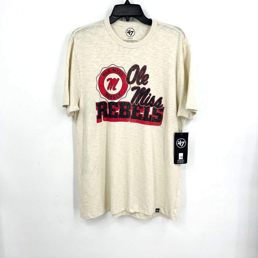 47 BRAND University of Mississippi Bottom Line Scrum Tee Medium Khaki NWT