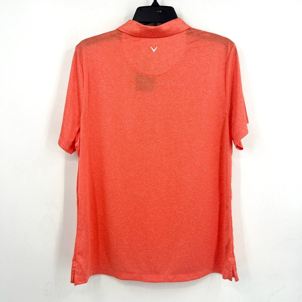 CALLAWAY Womens Golf Polo Shirt Medium Orange Quarter Zip Short Sleeve NWT