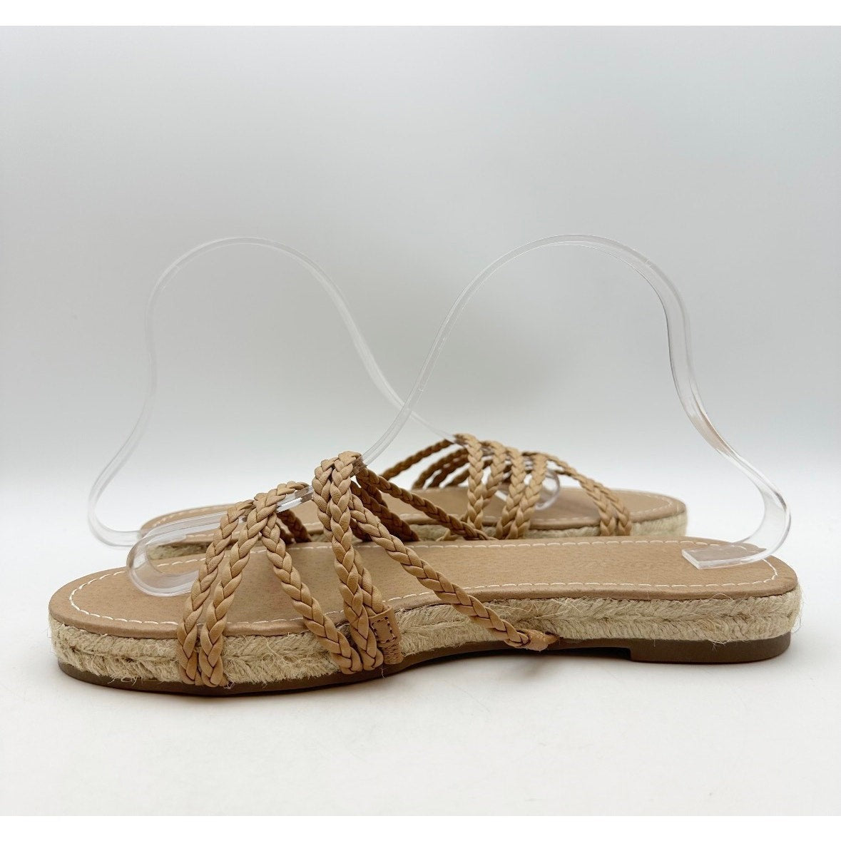 Madewell Women's Kathryn Espadrille Slide Sandal US 8.5 Brown Leather MD777 NWOB