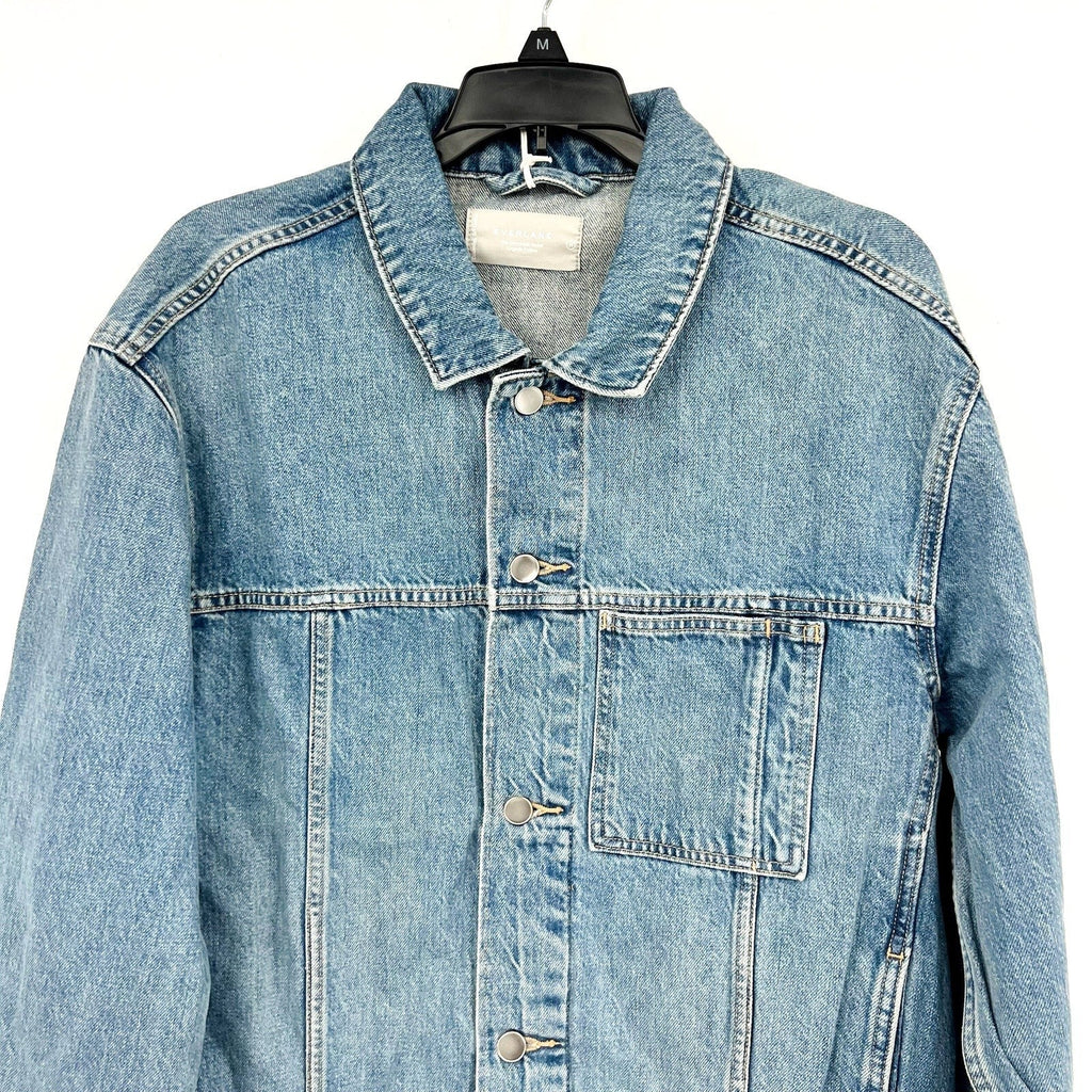 EVERLANE Unisex Everyone Denim Jacket Small Broken in Blue Organic Cotton NWT