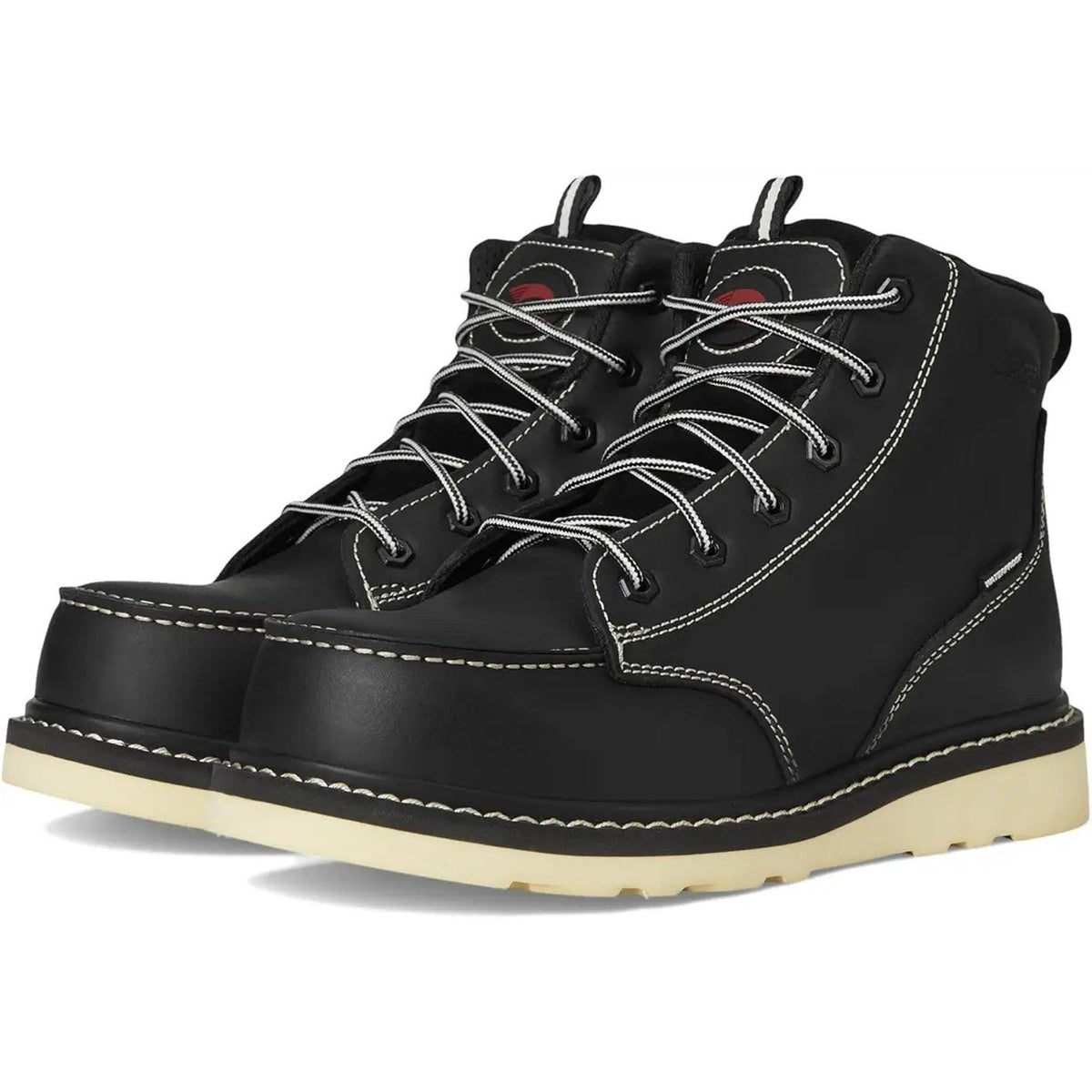 AVENGER Mens Wedge Moc Carbon Safety Toe Work Boots 7 Wide Black Leather WP NIB