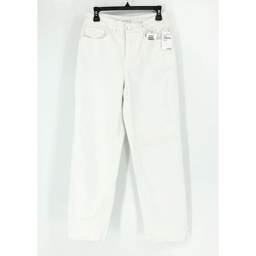 GOOD AMERICAN Good 90s Straight Jeans 27x31 US 4 White Denim High Rise NWT