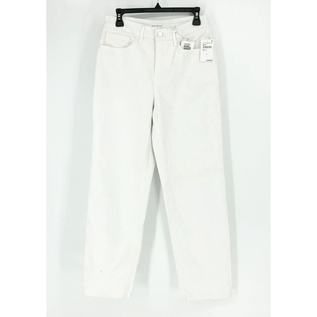 GOOD AMERICAN Good 90s Straight Jeans 27x31 US 4 White Denim High Rise NWT