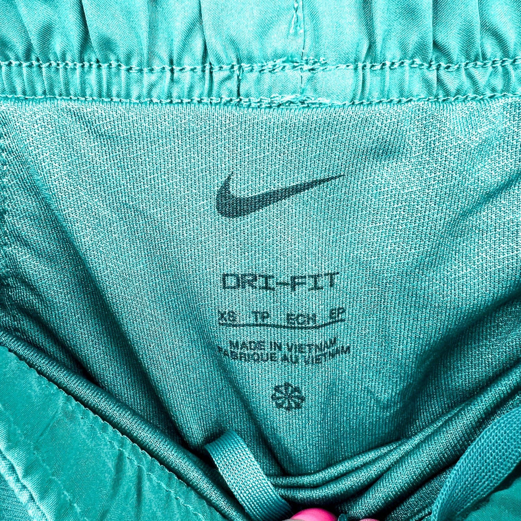 NIKE Women's Dri Fit Tempo Running Shorts XS Dark Green Liner NWT