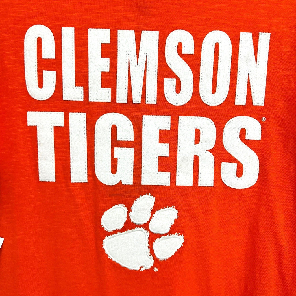 MITCHELL & NESS Mens NCAA Clemson Tigers Embroidered Tee Small Orange NWT