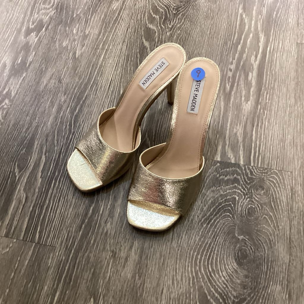 Steve Madden Metallic Slides SHOES 9