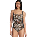TOMMY BAHAMA Women's Island Cays Leopard One-Piece Swimsuit Size 4 Black Tan NWT