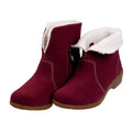 Spenco Womens Sun Valley Ankle Boots Size 6.5 Red Burgundy Suede Sherpa Line NIB