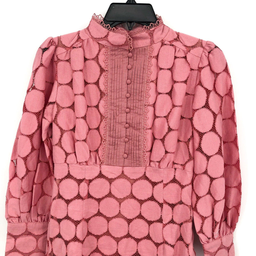 BARDOT JUNIOR Girl's Talina Lace Trim Dress Size 10 Lili Pink Long Sleeves NWT