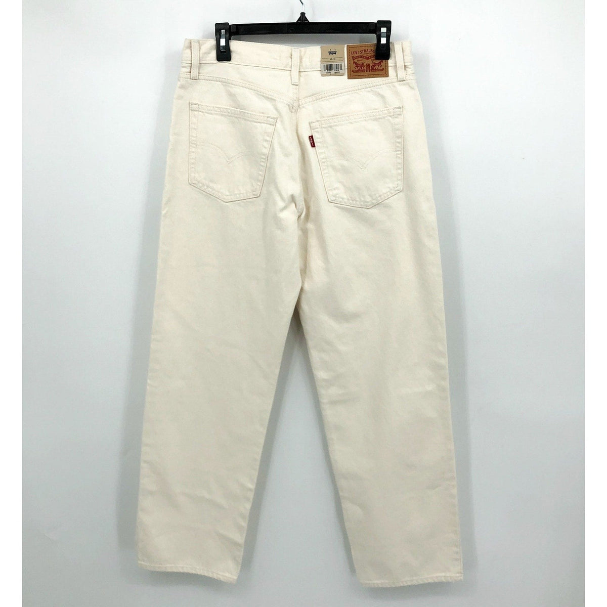 LEVI'S Womens 94 Baggy Jeans 29x31 US 8 Cream Straight Mid Rise NWT A35100025
