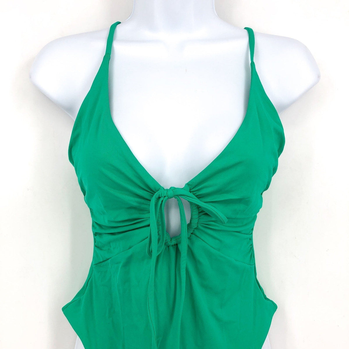L*SPACE Women's Piper Classic One Piece Swimsuit Medium Jade Green Keyhole NWT