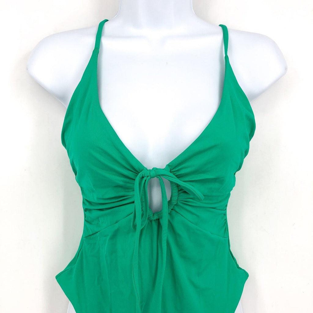 L*SPACE Women's Piper Classic One Piece Swimsuit Medium Jade Green Keyhole NWT