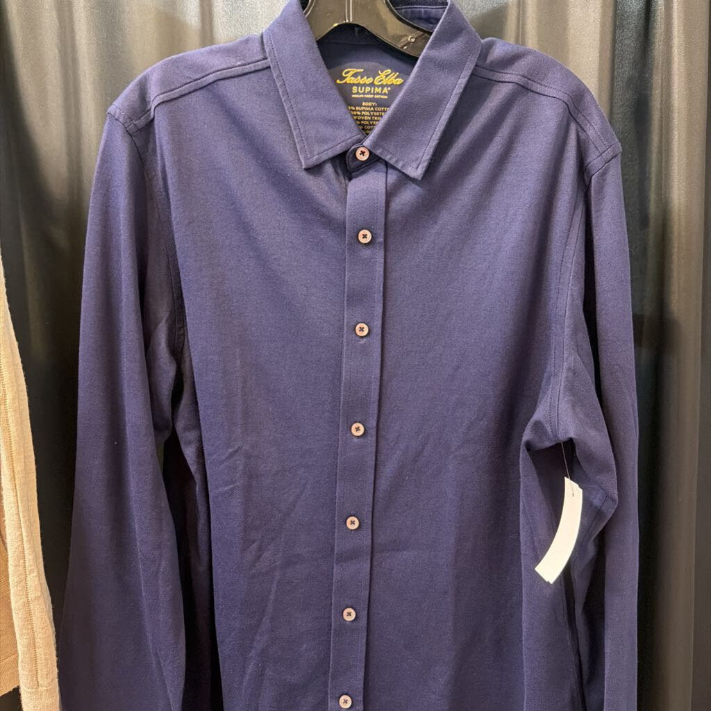Tasso Elba Knit L/S Button Down MENS SHIRTS Large