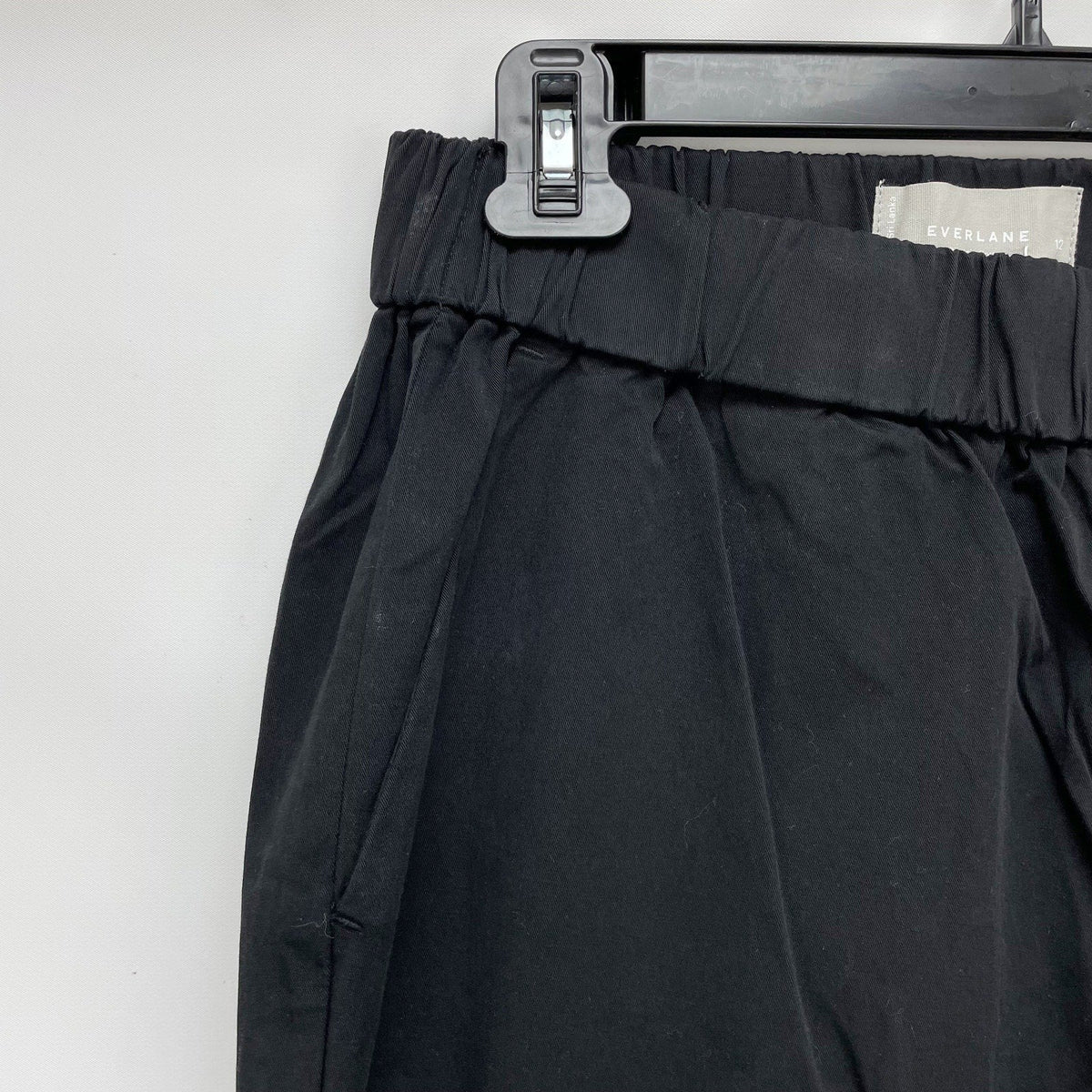 Everlane Womens The Easy Pant Size 2 Elastic Waist Straight Leg Chino Black NWT