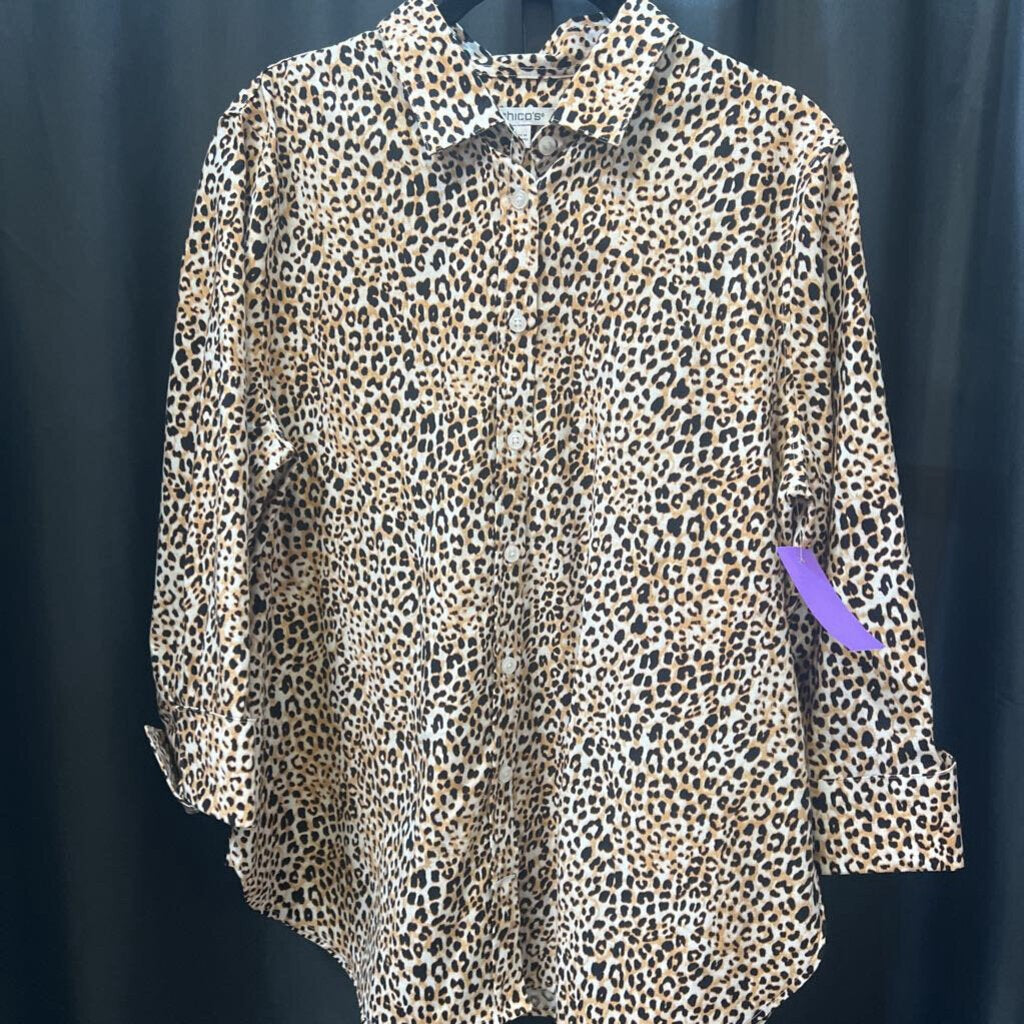 Chicos Leopard Button Up TOPS 1