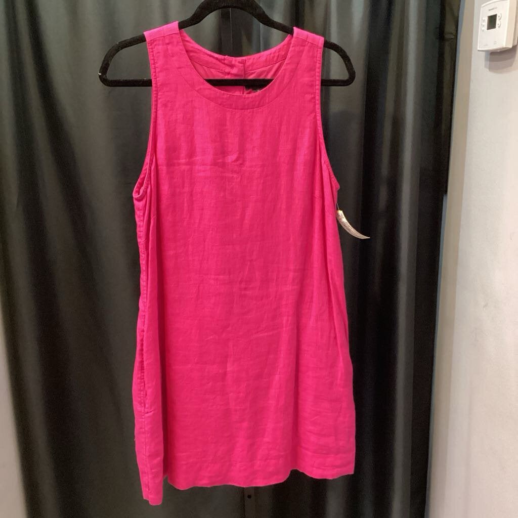 J Crew Linen Slvless Back Button DRESSES M