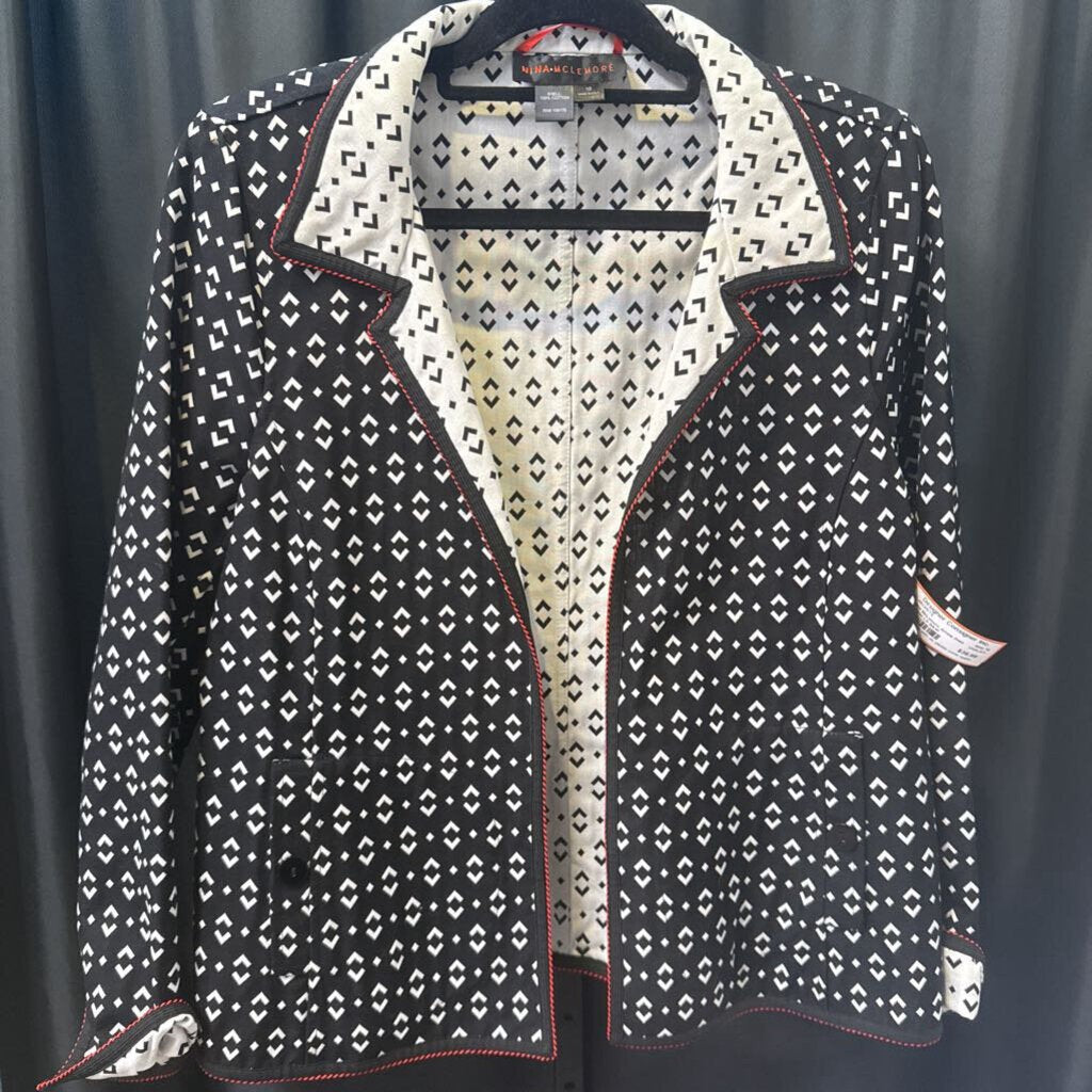 Nina McLemore Arrow Print Cotton LS JACKETS 10
