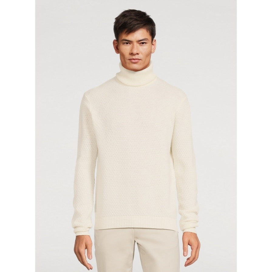 JACK VICTOR Mens Renfrew Cashmere Turtleneck Sweater XL White Ecru Cashmere NWT
