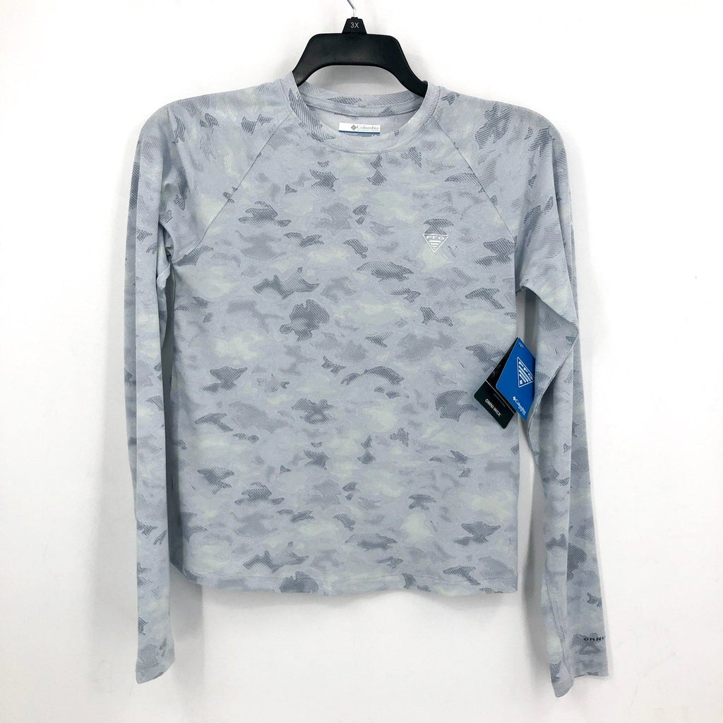 COLUMBIA PFG Womens Uncharted Knit Long Sleeve Tee XS Cirrus Grey Waters NWT