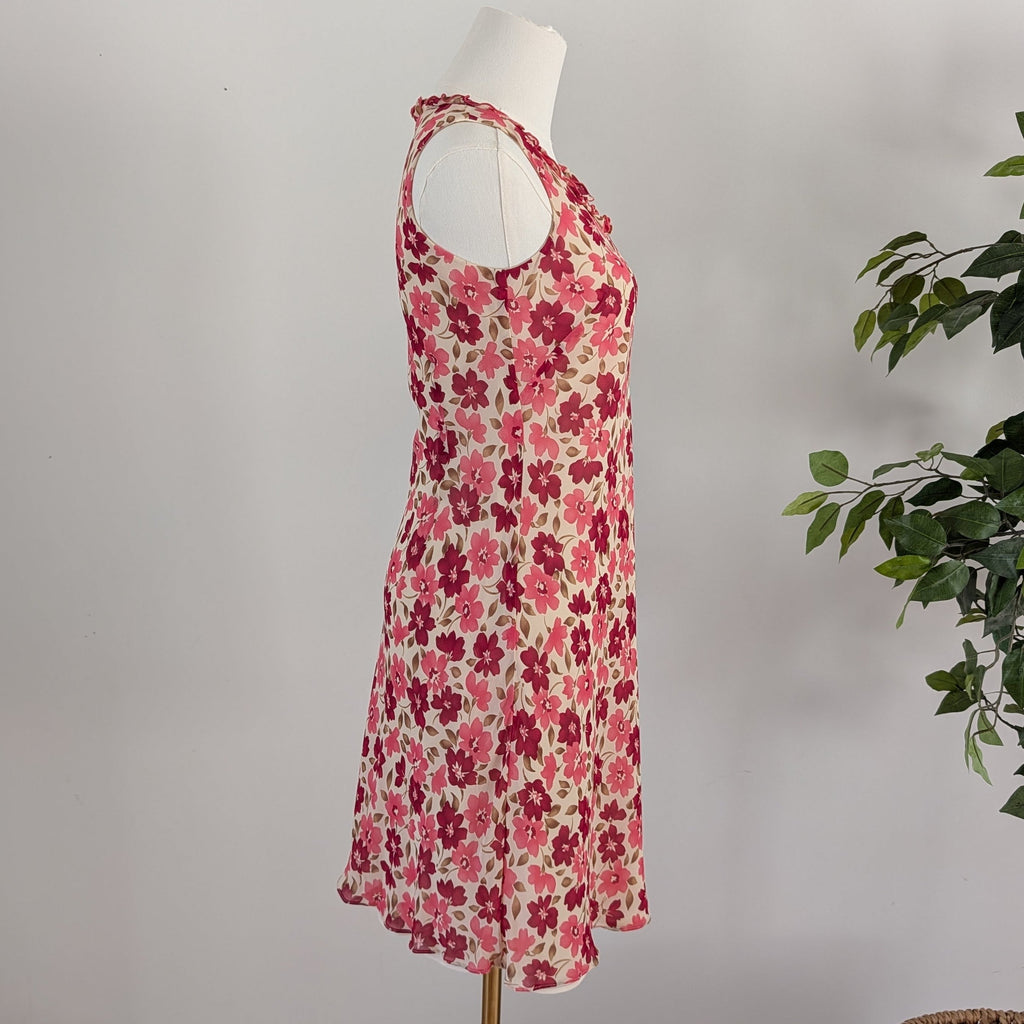 Vintage Ann Taylor Silk Floral Dress - 2P/XS