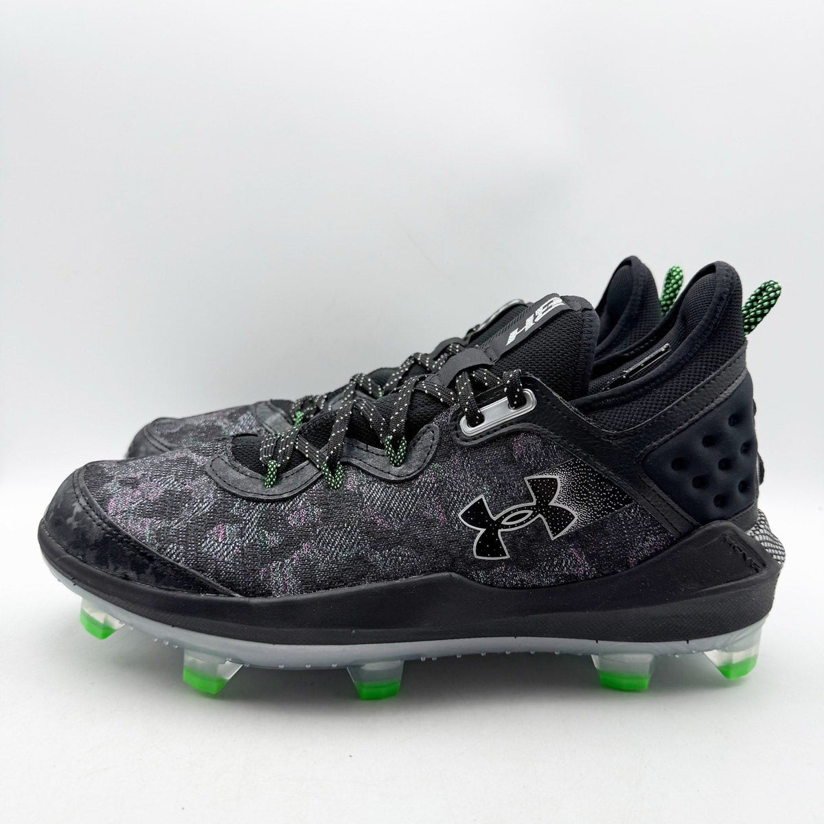 Under Armour Mens Harper 8 Elite Baseball Cleats Size 11 EU 45 Black Green NWOB