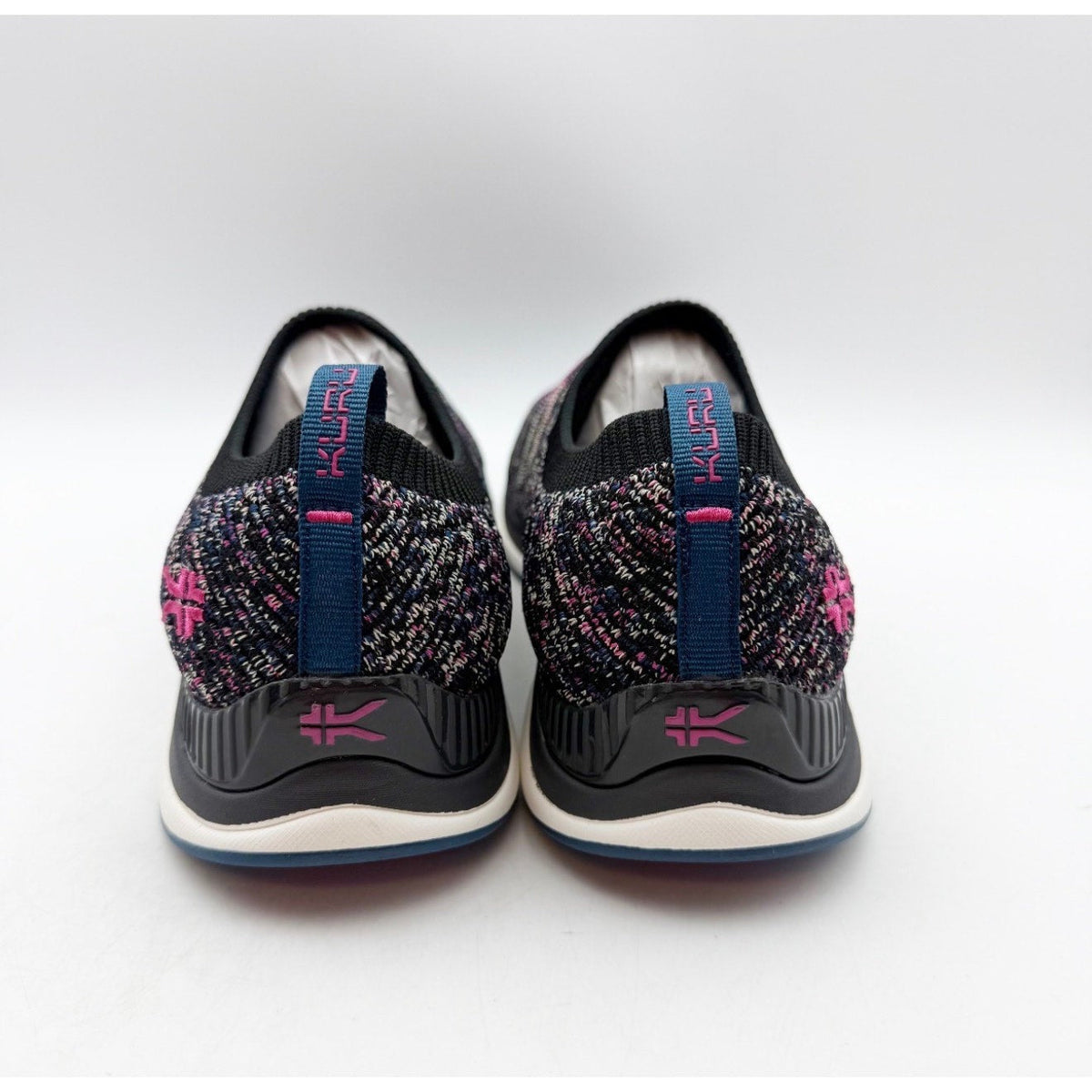 Kuru Womens Stride Casual Sneakers Size 9 Jet Black Confetti Knit Slip On NWOB