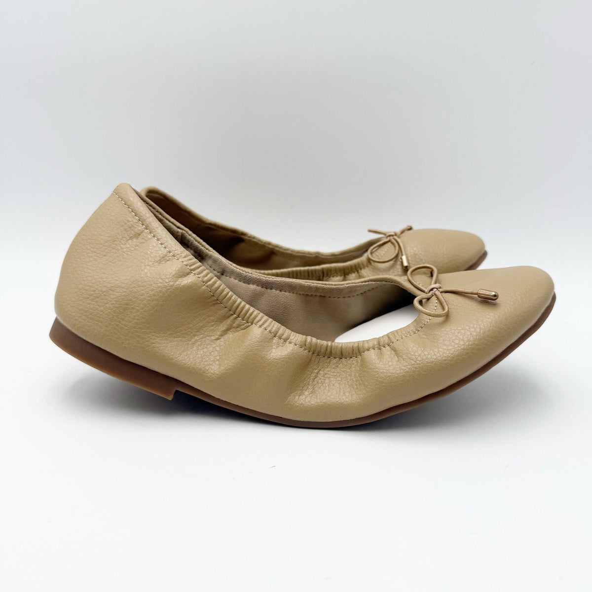MIA Womens URI Ballet Flats Size 8.5 M Tan Beige Leather NWOB