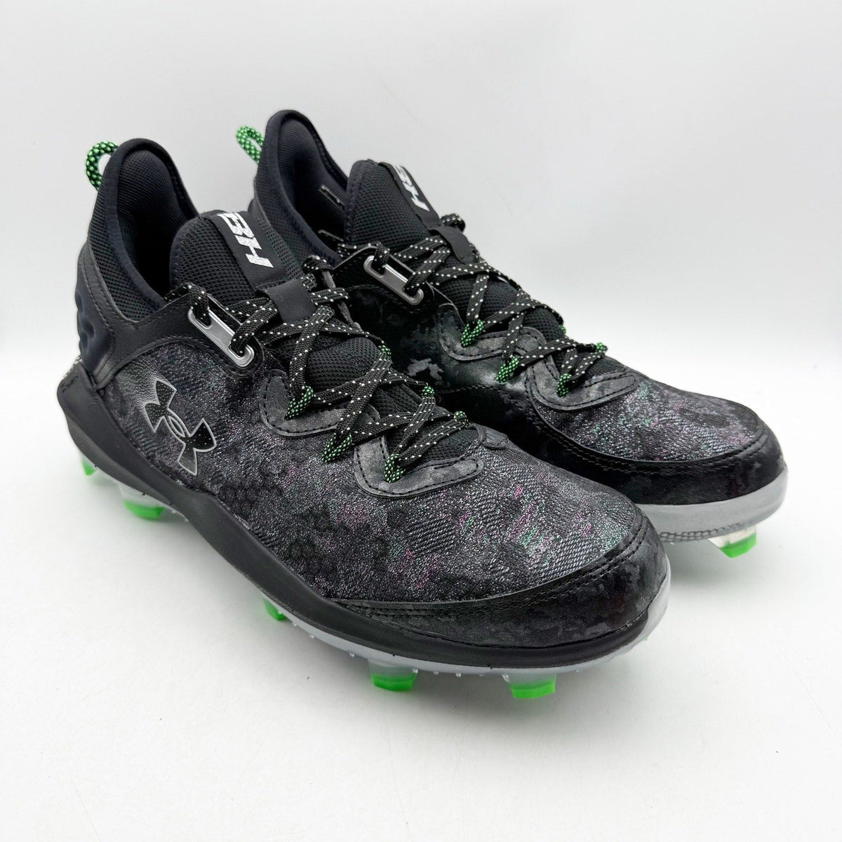 Under Armour Mens Harper 8 Elite Baseball Cleats Size 11 EU 45 Black Green NWOB