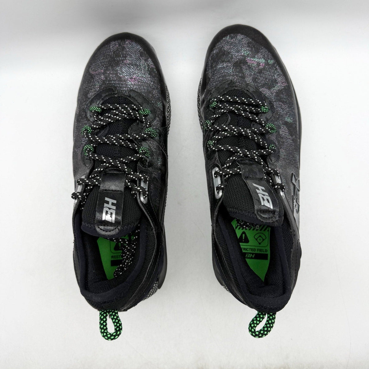 Under Armour Mens Harper 8 Low ST Metal Baseball Cleats Size 12 Black Green NWOB