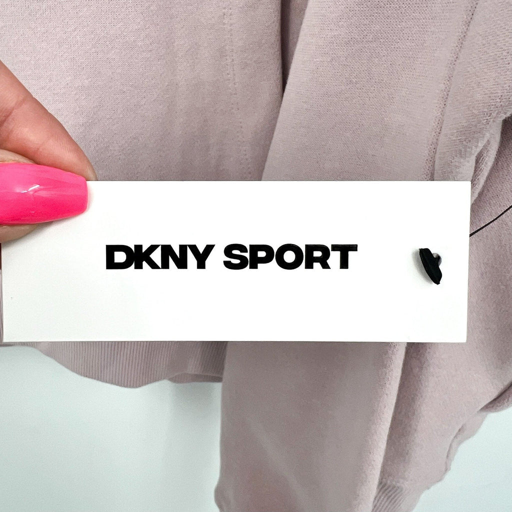 DKNY Women's Sequin Fleece Hoodie Medium Pink Allure Pullover Sweatshirt NWT
