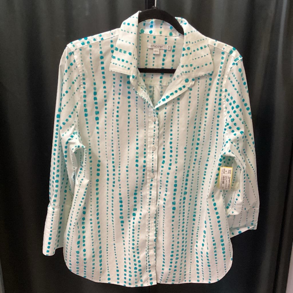 Chicos Cotton Vertical Dots TOPS 1.5