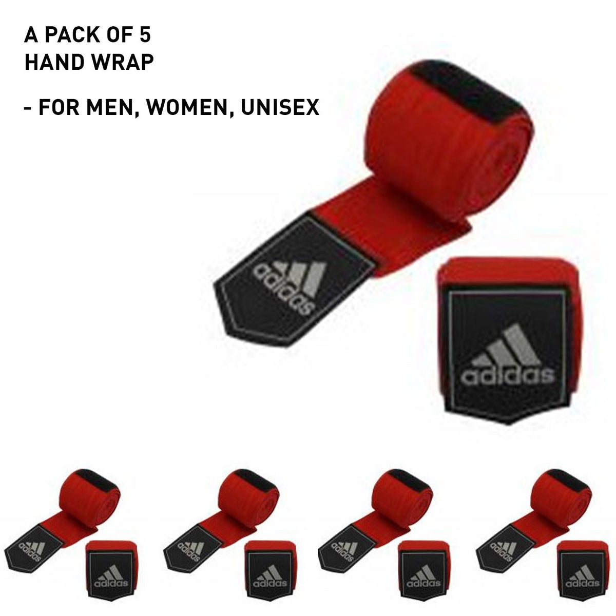adidas Protective Boxing Hand Wraps - Pack of 5 Pairs Bundle Deal