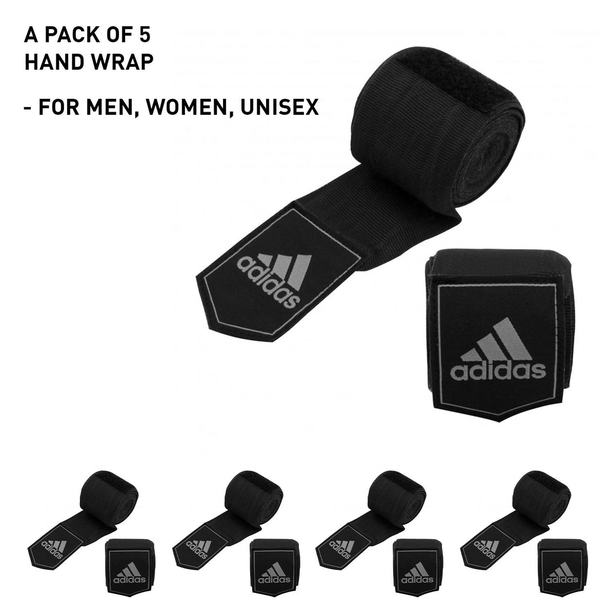 adidas Protective Boxing Hand Wraps - Pack of 5 Pairs Bundle Deal